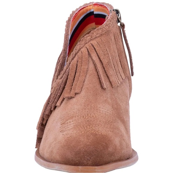 Dingo Kindred Spirit Western Fringe Suede Booties 7M Tan Leather NWOT - Picture 5 of 10